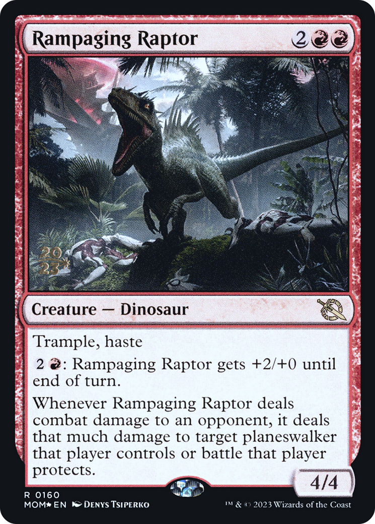 Rampaging Raptor (PRE-160S) - March of the Machine Promos (Prerelease) Foil