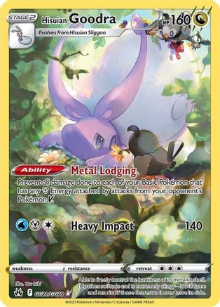 Hisuian Goodra GG21/GG70 - Crown Zenith Galarian Gallery Holofoil - Ultra Rare