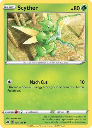 Scyther - 006/159 - Crown Zenith Reverse Holofoil