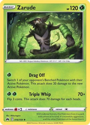 Zarude - 016/159 - Crown Zenith Reverse Holofoil