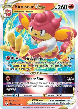 Simisear VSTAR - 023/159 - Crown Zenith Holofoil