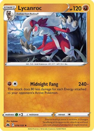Lycanroc - 074/159 - Crown Zenith Normal