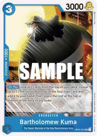 (OP02-057) Bartholomew Kuma - Paramount War Normal