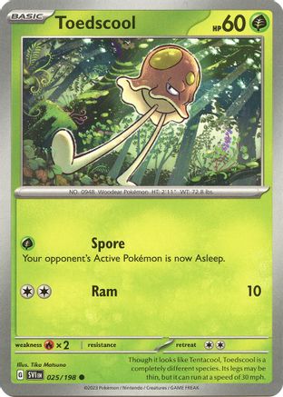 Toedscool (25/198) - SV01 Scarlet & Violet Base Set Reverse Holofoil - Common