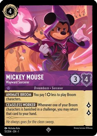 (051/204) Mickey Mouse - Wayward Sorcerer - The First Chapter Cold Foil