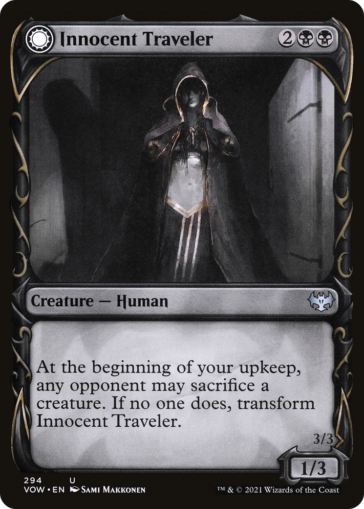 Innocent Traveler // Malicious Invader (VOW-294) - Innistrad: Crimson Vow: (Showcase, Double Faced Transform)