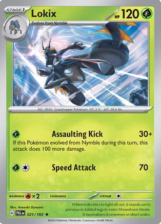 Lokix (21/193) - SV02 Paldea Evolved Reverse Holofoil - Rare