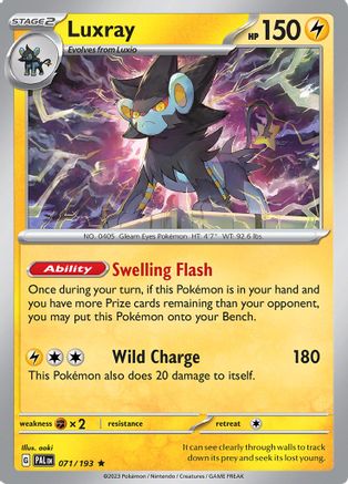 Luxray (71/193) - SV02 Paldea Evolved Reverse Holofoil - Rare