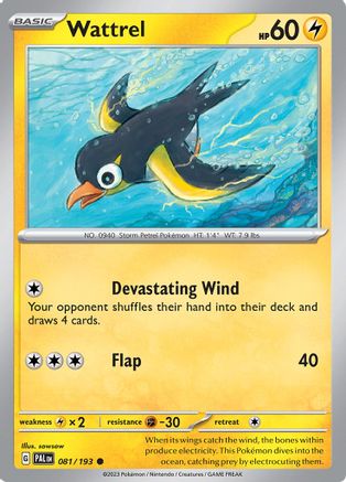 Wattrel (81/193) - SV02 Paldea Evolved Reverse Holofoil - Common