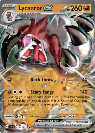 Lycanroc ex (117/193) - SV02 Paldea Evolved Holofoil - Double Rare