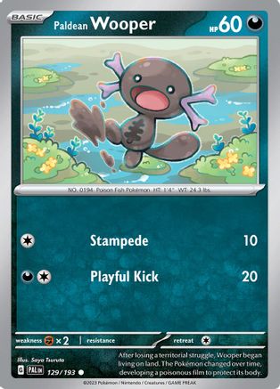 Paldean Wooper (129/193) - SV02 Paldea Evolved Reverse Holofoil - Common