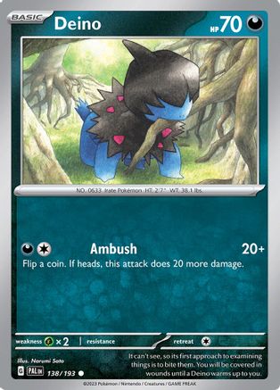 Deino (138/193) - SV02 Paldea Evolved Reverse Holofoil - Common