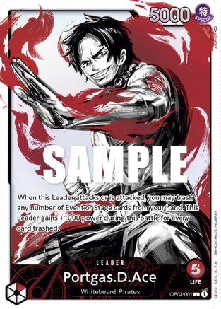 (OP03-001) Portgas.D.Ace (Alternate Art) - Pillars of Strength Foil