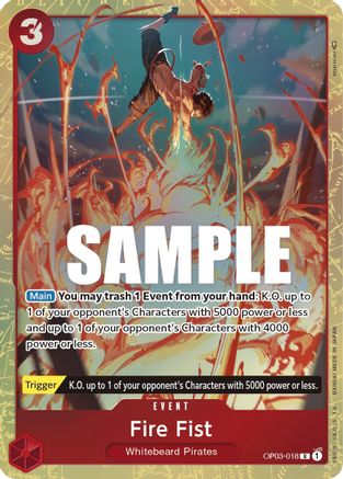 (OP03-018) Fire Fist (Alternate Art) - Pillars of Strength Foil