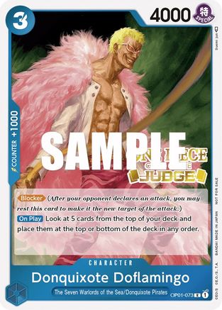 (OP01-073) Donquixote Doflamingo (Judge) - One Piece Promotion Cards Foil