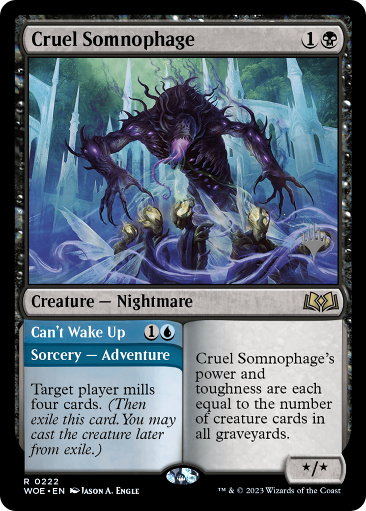 Cruel Somnophage // Can't Wake Up (PPWOE-222) - Wilds of Eldraine Promos (Promo Pack) Foil