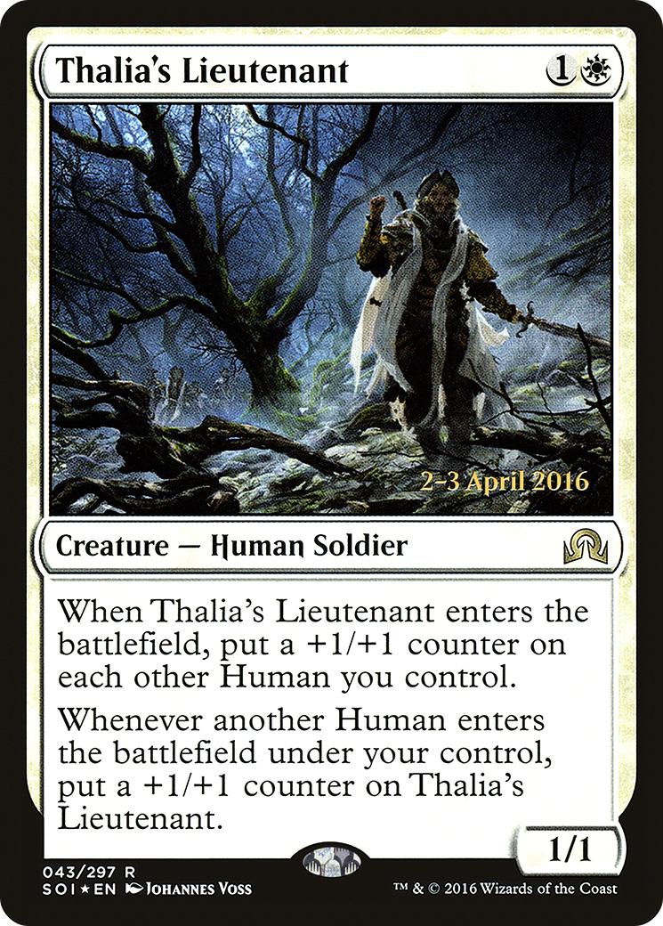 Thalia's Lieutenant (PRE-43S) - Shadows over Innistrad Promos (Prerelease) Foil