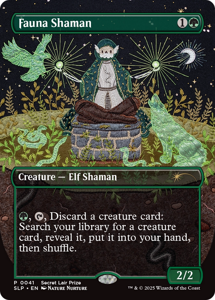 Fauna Shaman (Borderless)(SLP-041) - Secret Lair Showdown Foil