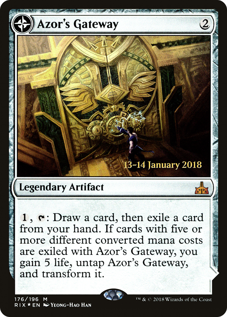Azor's Gateway // Sanctum of the Sun (PRE-176S) - Rivals of Ixalan Promos: (compasslanddfc) (Prerelease) Foil