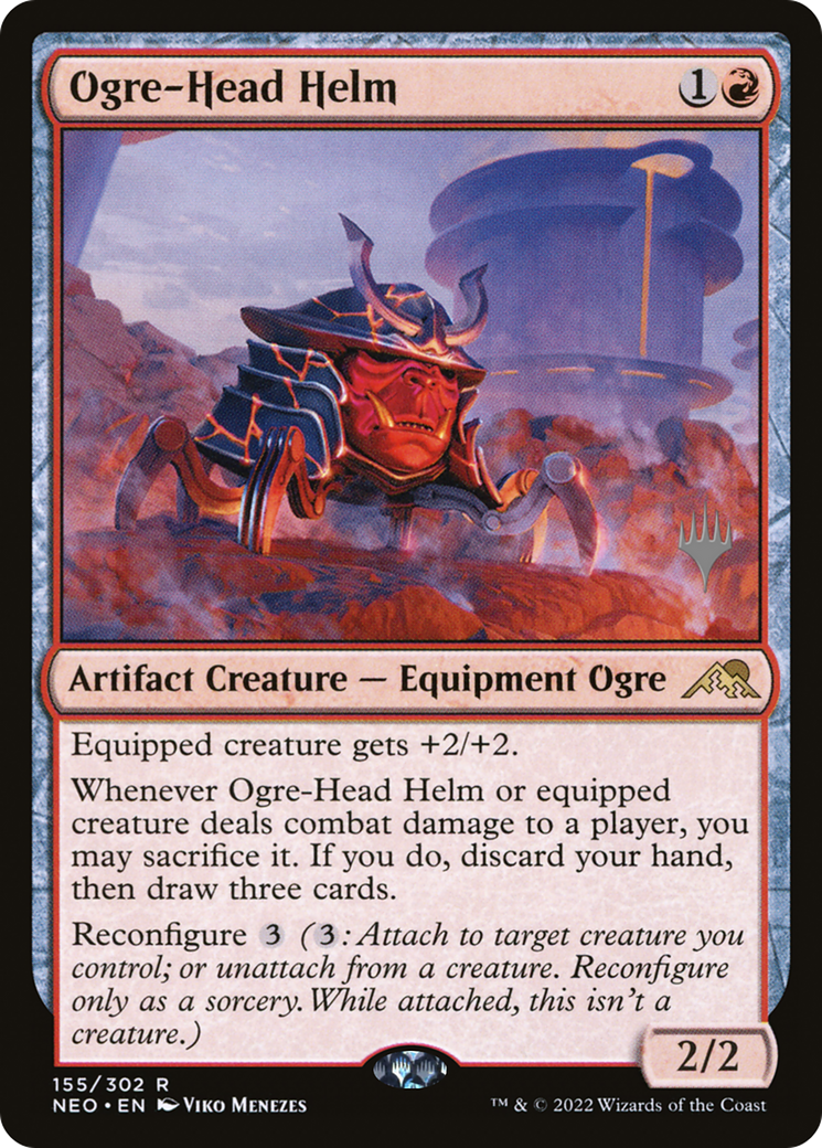 Ogre-Head Helm (PPNEO-155) - Kamigawa: Neon Dynasty Promos (Promo Pack) Foil