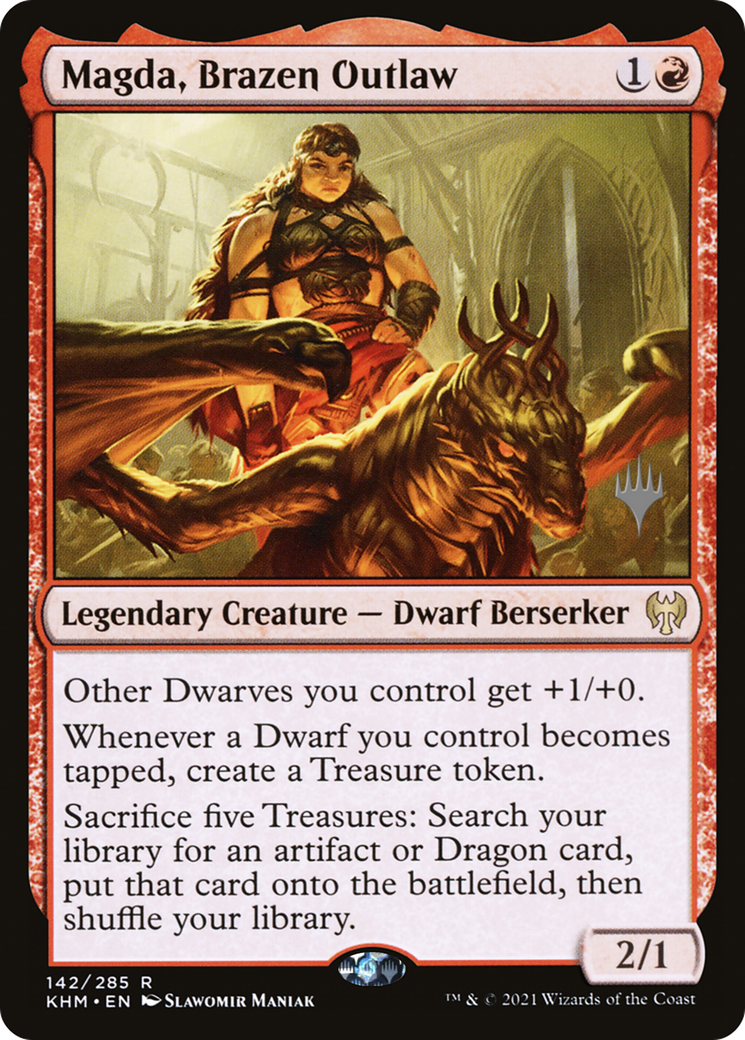Magda, Brazen Outlaw (PPKHM-142P) - Kaldheim Promos Foil (Promo Pack)