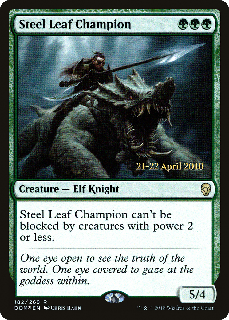 Steel Leaf Champion (PRE-182S) - Dominaria Promos (Prerelease) Foil