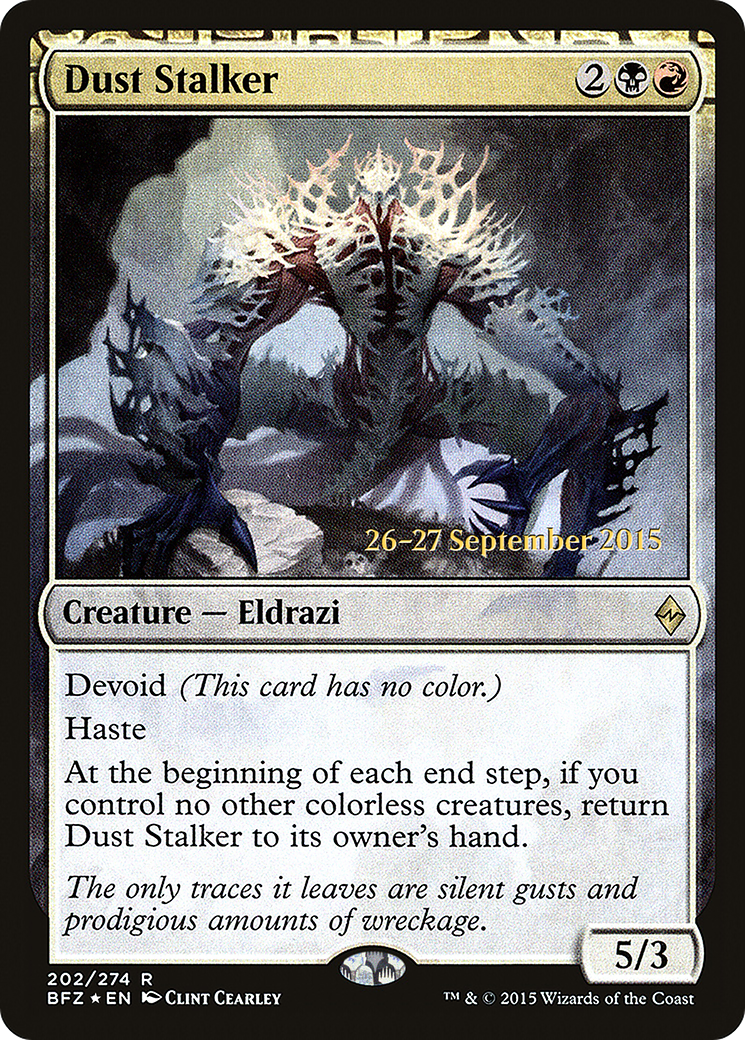 Dust Stalker (PRE-202S) - Battle for Zendikar Promos: (devoid) (Prerelease) Foil