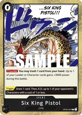 (OP03-097) Six King Pistol - Pillars of Strength Foil