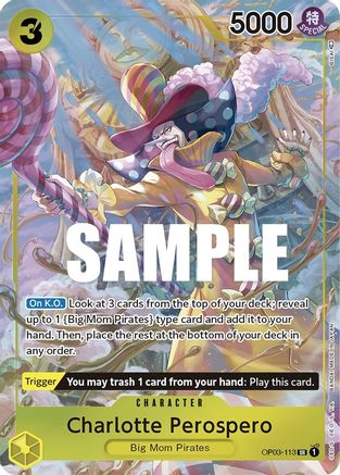 (OP03-113) Charlotte Perospero (Alternate Art) - Pillars of Strength Foil