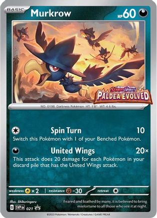 Murkrow (Prerelease) (21) - SV Scarlet & Violet Promo Cards Holofoil - Promo
