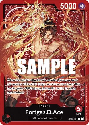 (OP03-001) Portgas.D.Ace (Alternate Art) (Map) - Pillars of Strength Nonfoil