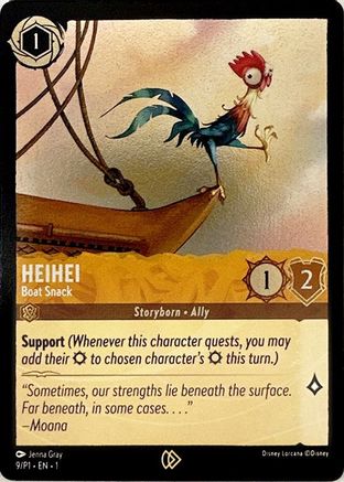 (009) Heihei - Boat Snack - Disney Lorcana Promo Cards Cold Foil