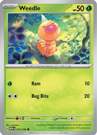 Weedle (13/165) - SV Scarlet & Violet 151 Reverse Holofoil - Common