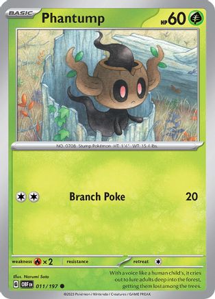 Phantump (11/197) - SV03 Obsidian Flames Reverse Holofoil - Common
