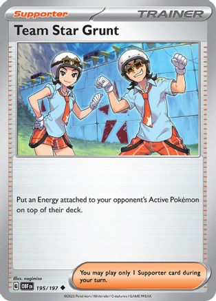 Team Star Grunt (195/197) - SV03 Obsidian Flames Reverse Holofoil - Uncommon