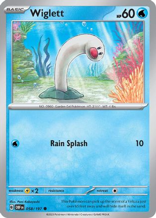 Wiglett (58/197) - SV03 Obsidian Flames Reverse Holofoil - Common