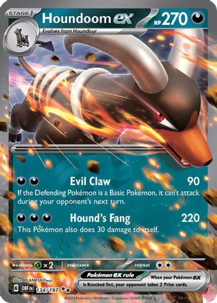 Houndoom ex (134/197) - SV03 Obsidian Flames Holofoil - Double Rare