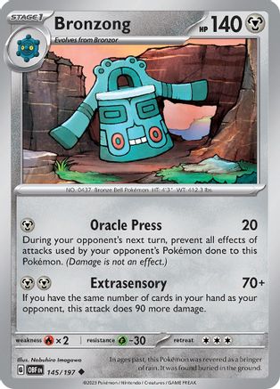Bronzong (145/197) - SV03 Obsidian Flames Reverse Holofoil - Uncommon