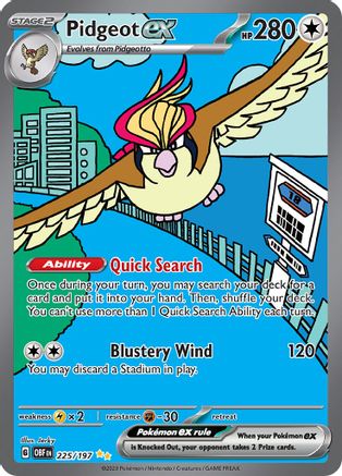 Pidgeot ex (225/197) - SV03 Obsidian Flames Holofoil - Special Illustration Rare