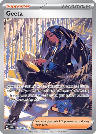 Geeta (226/197) - SV03 Obsidian Flames Holofoil - Special Illustration Rare