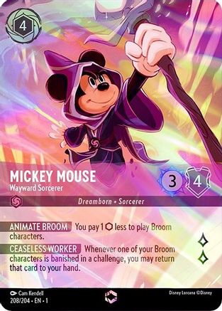 (208/204) Mickey Mouse - Wayward Sorcerer (Enchanted) - The First Chapter Holofoil