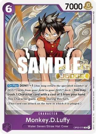 (OP03-070) Monkey.D.Luffy (Judge Pack Vol. 2) - One Piece Promotion Cards Foil