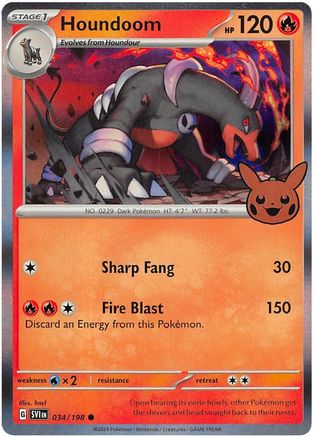 Houndoom (34/198) - Trick or Trade BOOster Bundle 2023 Holofoil - Common