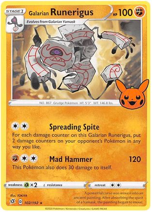 Galarian Runerigus (102/192) - Trick or Trade BOOster Bundle 2023 - Rare