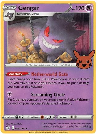 Gengar (2022 Copyright Date) - 066/196 - Trick or Trade BOOster Bundle 2023 Holofoil