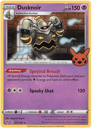 Dusknoir - 071/185 - Trick or Trade BOOster Bundle 2023 Holofoil