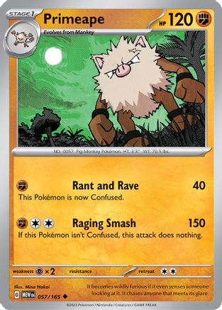 Primeape (57/165) - SV Scarlet & Violet 151 - Uncommon