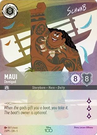 (23) Maui - Demigod (Alternate Art) - Disney100 Promos Holofoil