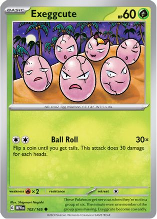 Exeggcute (102/165) - SV Scarlet & Violet 151 Reverse Holofoil - Common