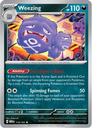 Weezing (110/165) - SV Scarlet & Violet 151 Reverse Holofoil - Rare